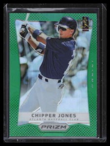 2012 Panini Prizm Prizms Green Refractor 100 Chipper Jones
