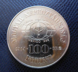 HUNGARY /  100 FORINT BU / FORESTAL MUNDIAL MEXICO / 1984 - Picture 1 of 2