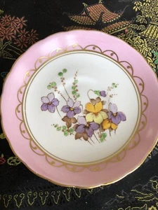Tuscan bone china saucer only Pink With Hand Painted Flowers England - Picture 1 of 2
