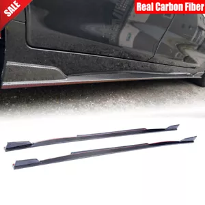 For Infiniti Q50 2014-2017 Carbon Fiber Side Skirts Extension Lip Spoiler 210cm - Picture 1 of 12