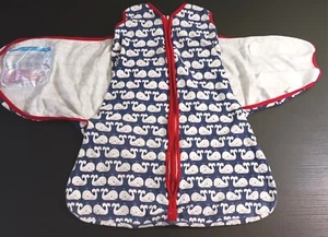 Halo Baby Sleep Sack Pottery Barn Size Small 0-6 Months Cotton Nautical Whale - Picture 1 of 22