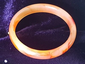 Bracciale 100% Naturale Arancio e Rosso Ciliegia HQ AA+ GIADA Bracciale Giadeite Ø60-62mm - Foto 1 di 12