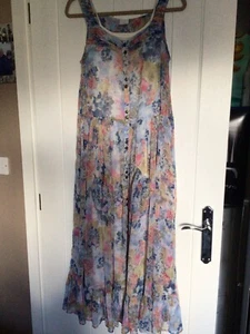 Next Girls Maxi Dress Watercolour Pastel Floral print Age 14 Years - Picture 1 of 3