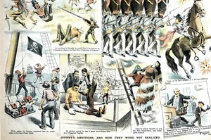 Johnny's Unrealized Ambitions 1887 FIREMAN BOXER PIRATE COWBOY SOLDIER Puck Art - Picture 1 of 11