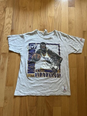 Camiseta vintage años 90 nuez moscada Karl Malone punto único NBA talla XL Foto 1 de 4