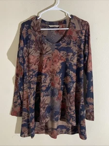 Weiche Umrandung dunkel romantisch Blumen Blumen Tunika Pullover Top Shirt Small - Bild 1 von 6