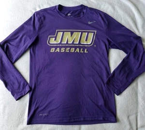 T-shirt manica lunga JMU Dukes Baseball Nike DriFit nuova senza etichette Medium James Madison - Foto 1 di 6