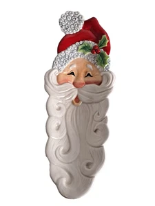 Fitz And Floyd Ceramica Porcellana BABBO NATALE SNACK THERAPY 14" Servizio Piatto - Foto 1 di 3