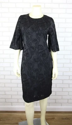 Vestido floral negro Alex Marie para mujer línea 4 A manga acampanada hasta la rodilla Foto 1 de 4