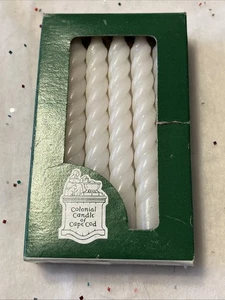 Colonial Candle Cape Cod 12 Christmas White Twist Candles 4.5” USA Vtg - Picture 1 of 5