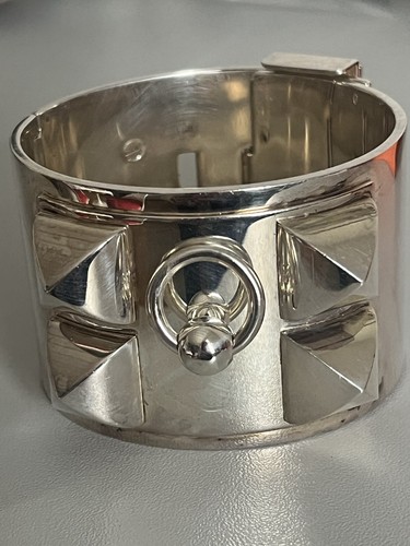 6463 Bracciale Polsino Hermès Modello ""collana Di Chien"" In Argento 233 G"