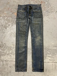 AW2006 Dior Lustered Waxed Blue Denim Jeans (S) - Imagen 1 de 17