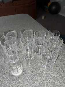 Monaco Ralph Lauren 4 Highball & 5 Rocks crystal glasses VERY RARE PATTERN! - Picture 1 of 7
