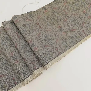 Kimono seta Oshima Tsumugi grigio salvia #C 7x60 lungo vintage tinto pianta OV30 - Foto 1 di 7