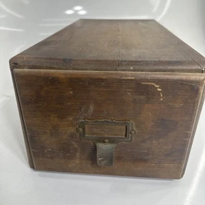 ANTIQUE IMPERIAL 1 DRAWER OAK LIBRARY CARD CATALOG BOX INDEX/ VINTAGE WOODEN - Picture 1 of 10
