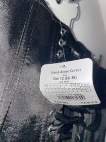 ANN SUMMERS 10478 size 12 SATEEN lace-up BONED CORSET black BNWT