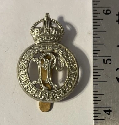 Insignia de gorra de policía palestina obsoleta anterior a 1948 período del mandato británico Israel Foto 1 de 2