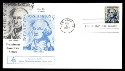 Mayfairstamps US FDC 1967 New York George Washington 5 cent stamp issue First Da - Image 1 of 2