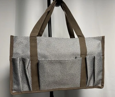 Thirty-one 31 Keep It Caddy Bolso de Mano Organizador Pequeño Gris Pin Dots NUEVO Foto 1 de 4