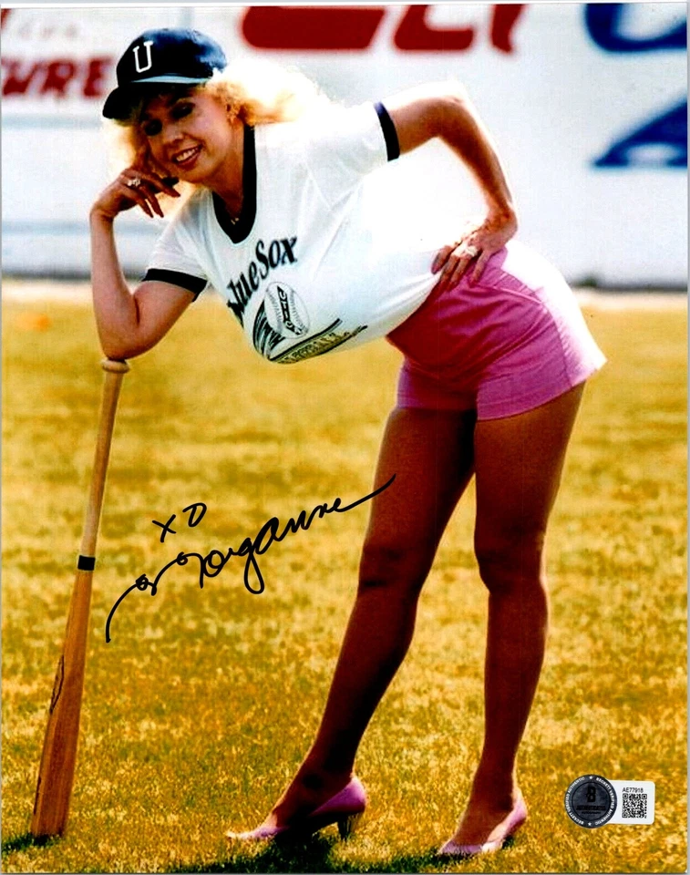 MORGANNA SIGNED 8X10 PHOTO BECKETT BAS COA BASEBALL THE KISSING BANDIT 1 - Image 1 of 1