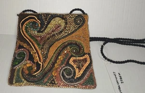Beaded Crossbody Purse By South Coast NEW "Cinnamon" Fall Winter Colors - Picture 1 of 7