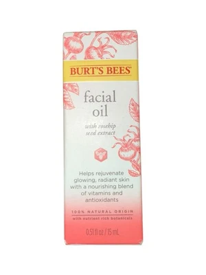 Óleo Facial Burt’s Bees 0,51 oz Rosa Mosqueta Jojoba Prímula Antienvelhecimento NOVO LACRADO - Imagem 1 de 4