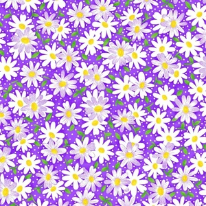 Daisy Delight on Purple Quilting Home Decor Fabric by the Yard - Picture 1 of 3