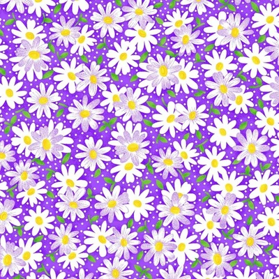 Daisy Delight on Purple Quilting Home Decor Fabric by the Yard - Image 1 of 3