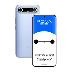 Pantalla curva 3D Tecno Pova Slim 5G (azul cielo, 8 GB RAM 128 GB) - Imagen 1 de 16