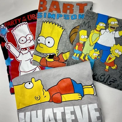BART SIMPSON T-SHIRT LOT OF 4 SIZE 14/16 THE SIMPSONS PRE-OWNED COLLECTION - Image 1 of 4