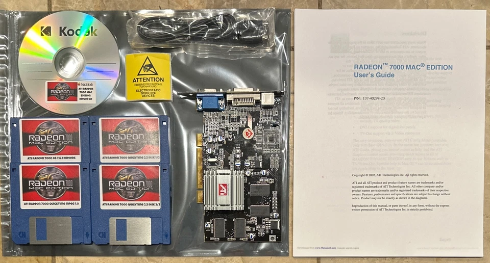 Vintage Apple Macintosh Computer ATI Radeon 7000 PCI Mac Edition 64mb Video Card - Image 1 of 4