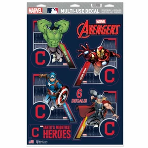 CLEVELAND INDIANS 6 PIECE MARVEL AVENGERS DECALS 11"X17" WALL GRAPHICS DISNEY - Picture 1 of 1