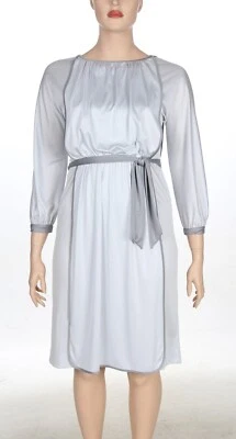 Безымянный винтажный 80-х серый футуристический подпоясанный секретарь платье sz 16 - Изображение 1 из 3