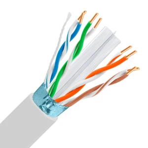 CAT6E Shielded Plenum CMP 600MHz Ethernet Cable 23 AWG Pure Copper White 1000FT - Picture 1 of 1