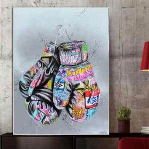 Street Graffiti Kunst Boxhandschuhe Poster Leinwandbild Wandbild Bild - Bild 1 von 5
