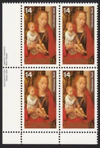 Christmas * Painting Virgin & Child (1472) = Canada 1978 #774 LL Block of 4 - Foto 1 di 1