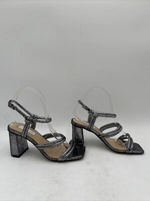 Saks Fifth Avenue DIANA Lizard Embossed Leather Block Heel Sandals Women’s 7M/37 - Image 1 of 4