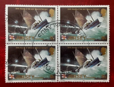 JERSEY 1984 9p Used Sea Rescue Block Mi 325 Scott 331 XF 8190 - Image 1 of 2