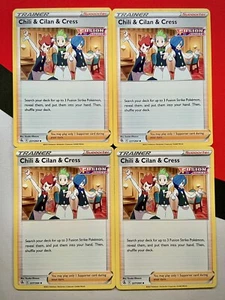 Chili & Cilan & Cress Trainer 227/264 Fusion Strike x4 Pokemon Playset 4x NM - Picture 1 of 1