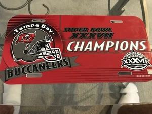 TAMPA BAY BUCCANEERS BUCS SUPER BOWL XXXVII CHAMPIONS LICENSE PLATE 37 BRAND NEW - Picture 1 of 1