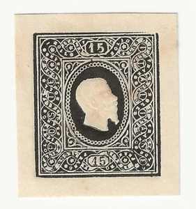 1864 Regno d'Italia - Saggio Giuseppe Re 15 cent. nero senza gomma - Picture 1 of 2