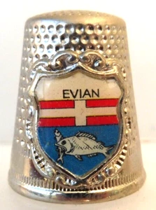 * DE A COUDRE DE COLLECTION THIMBLE METAL - EVIAN BLASON - Imagen 1 de 1