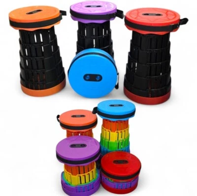 Folding Stool Portable Telescoping Seat Camping Retractable Adjustable Outdoor - Image 1 of 4