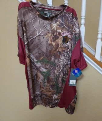 REALTREE EARTHLETICS MONTANA GRIZZLIES SHORT SLEEVE MAROON CAMO SHIRT XL - Image 1 of 4