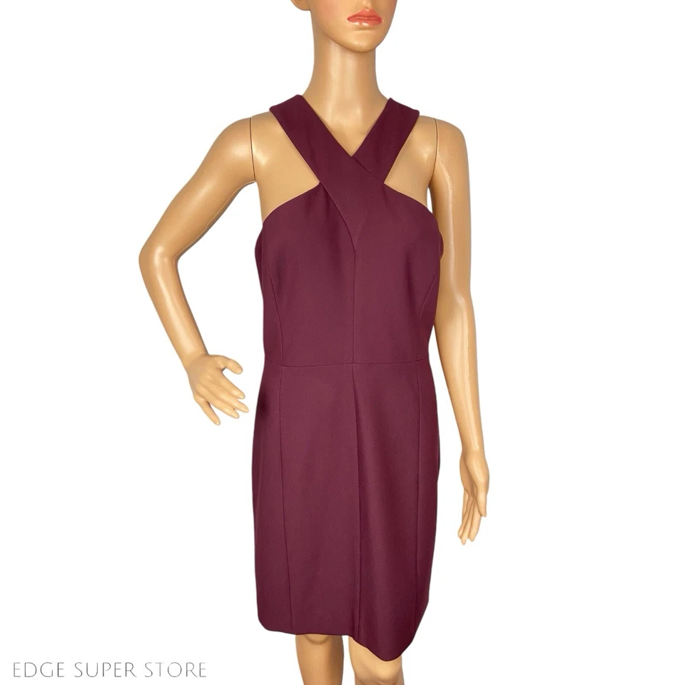 Elizabeth And James Burgundy Red Cut Out Open Back Halter Mini Dress Size 12 - Image 1 of 4