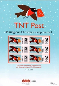2008. TNT Post Limited Edition Weihnachtsetikettenblatt. Nr. 136 von nur 300 ausgegeben. - Bild 1 von 1