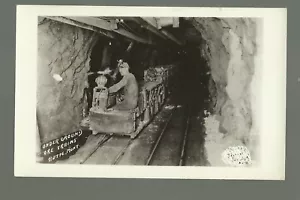 Butte MONTANA RPPC c1920s-30s INTERNO DELLA MINIERA DI RAME minatori miniere TRENO MINERARIO - Foto 1 di 3