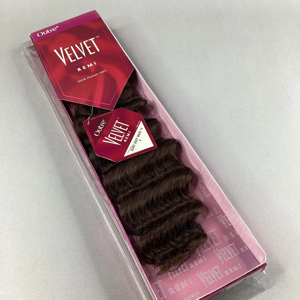 Extensiones de trama de cabello humano Remi de terciopelo marrón oscuro Euro Deep #4 14” Foto 1 de 4