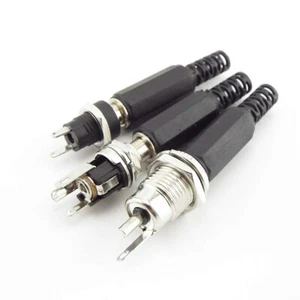 12V 5.5x 2.5mm Male Plug DC Power Socket Female Screw Nut Panel Mount Connector - Picture 1 of 9
