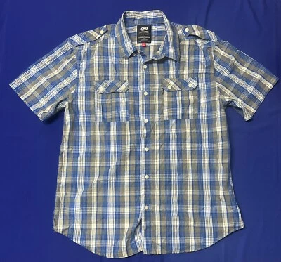 Ecko Unltd Shirt Mens XL Blue And White Plaid Button Up - Image 1 of 4